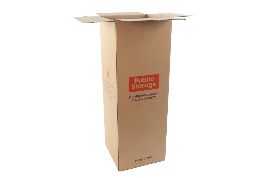 Tall moving box for lamp