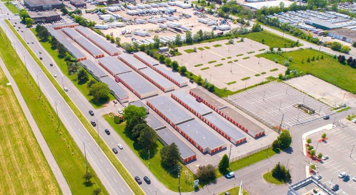 Public Storage Mississauga - The Queensway E - Panoramic aerial view