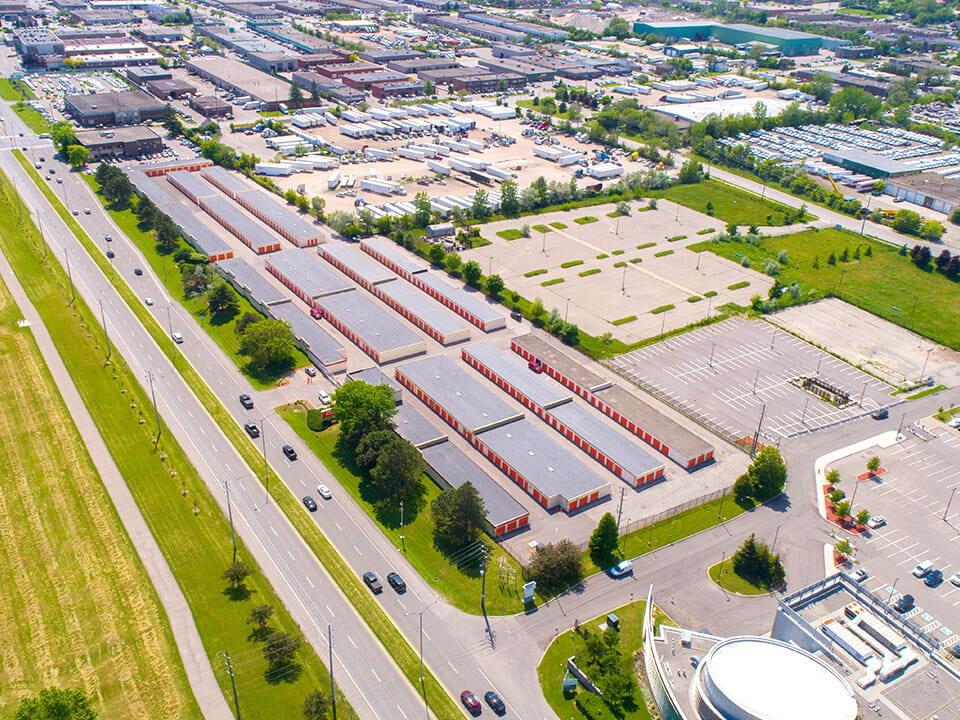 Public Storage Mississauga - The Queensway E - Panoramic aerial view