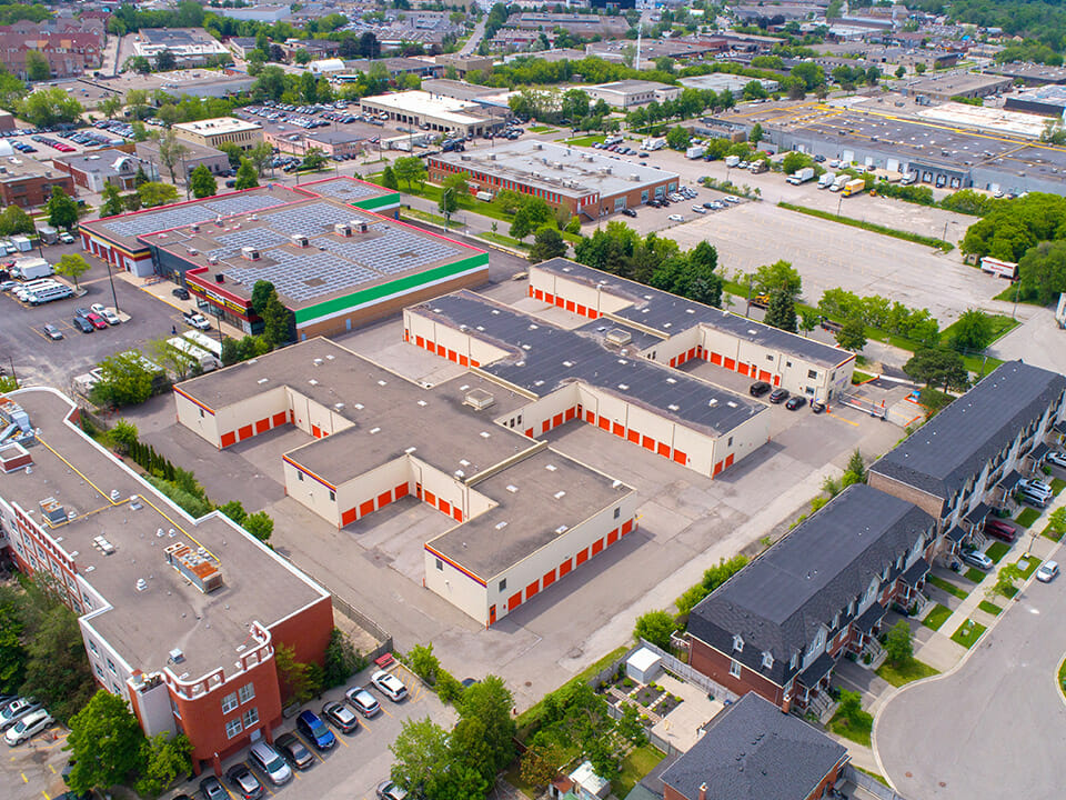 Public Storage North York - Hobson Ave - Panoramic aerial view