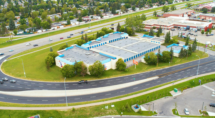 Public Storage Calgary - 79th Ave SE - Panoramic aerial view