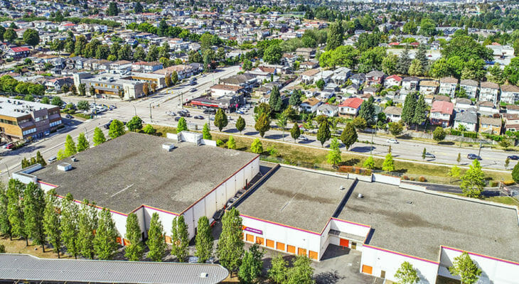 Public Storage Vancouver - Rupert St - Panoramic aerial view