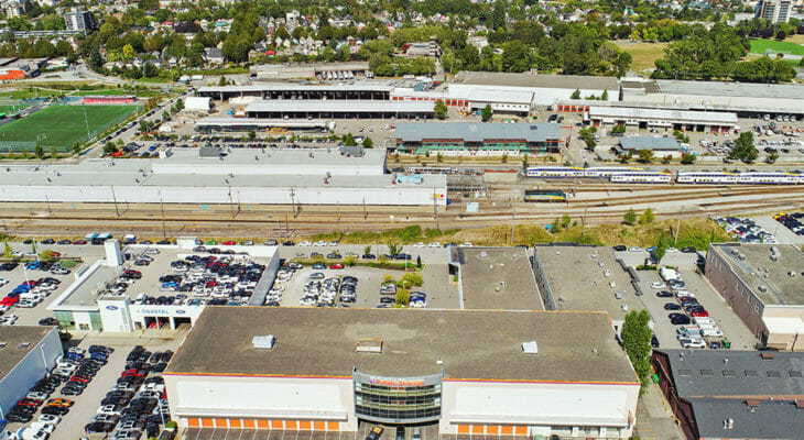 Public Storage Vancouver - Terminal Ave - Panoramic aerial view