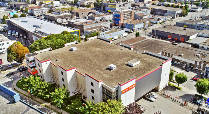 Public Storage Vancouver - Commercial Dr - Panoramic aerial view