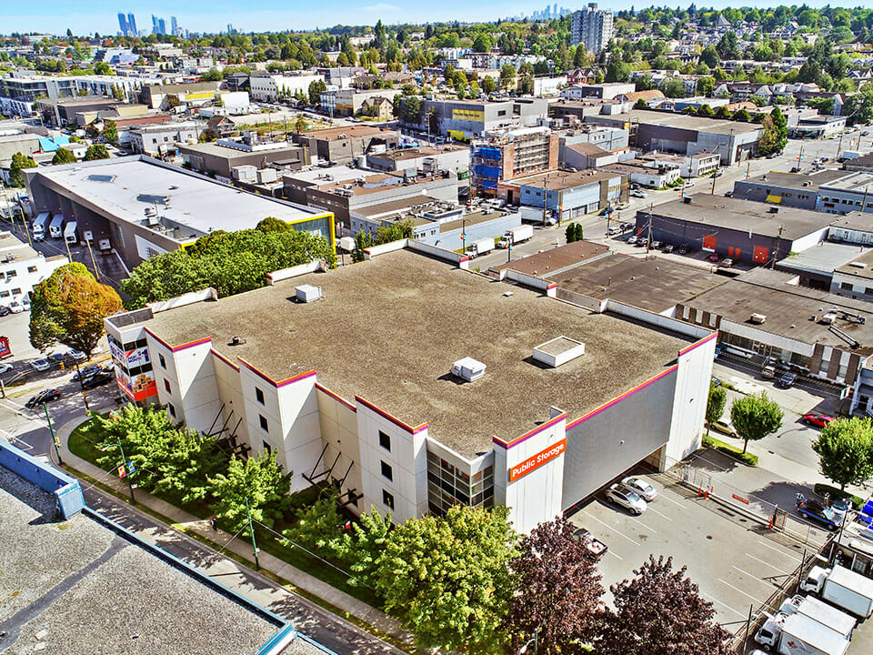 Public Storage Vancouver - Commercial Dr - Panoramic aerial view
