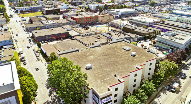 Public Storage Vancouver - Commercial Dr - Panoramic aerial view