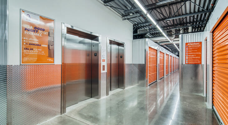 Public Storage Calgary - 36th St NE - Interior corridor with elevators