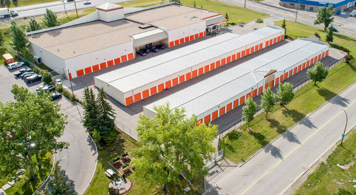 Public Storage Calgary - Centre Ave - Panoramic aerial view