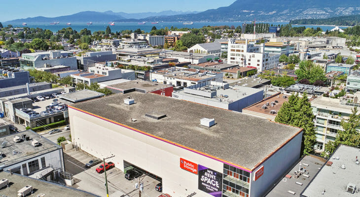 Public Storage Vancouver - West 3rd Ave - Panoramic aerial view